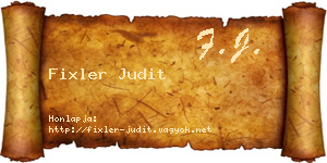 Fixler Judit névjegykártya
